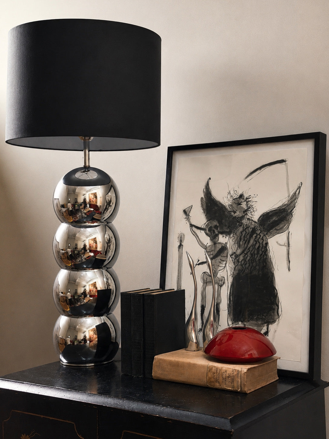 GEORGE KOVACS CHROME BALL LAMP (LARGE)