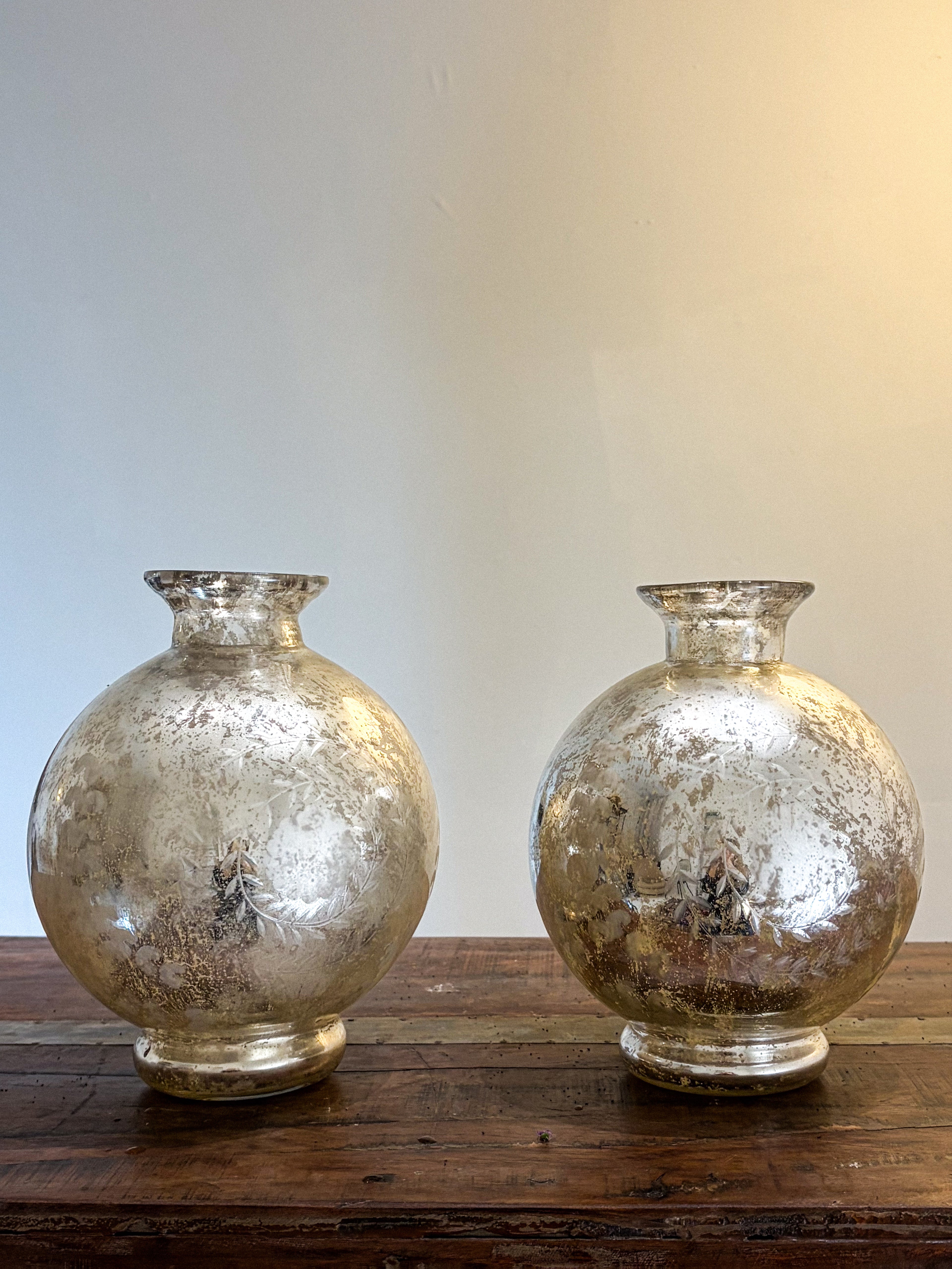 VINTAGE MERCURY GLASS VASES (c. 1960s)