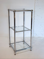 Chrome + glass tubular side table (c. 1980s)