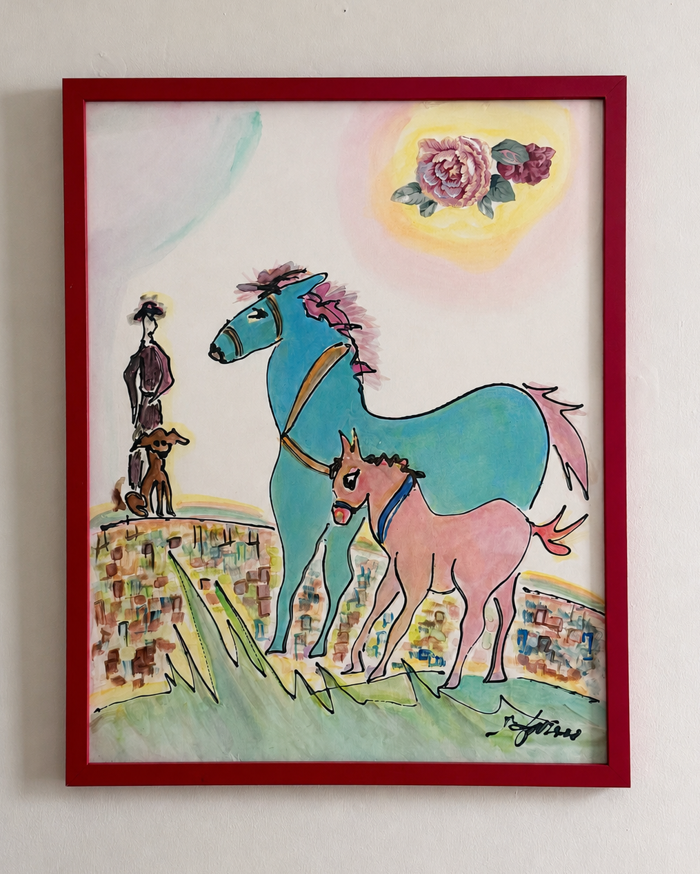 TWO MULES ON A HILL BY ROBERT F. MURRAY (1935 - 2026)