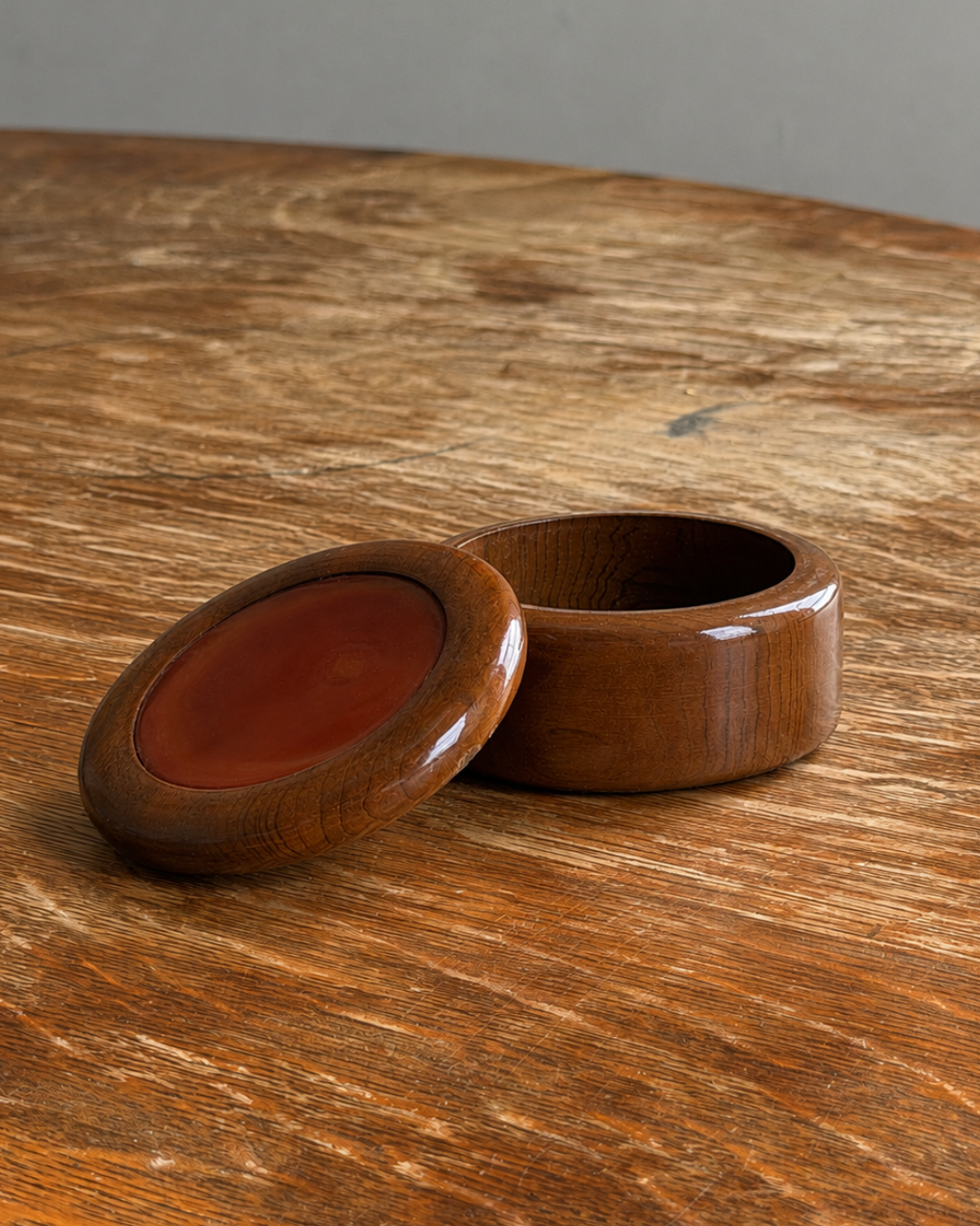 TURNED WOOD LIDDED BOX