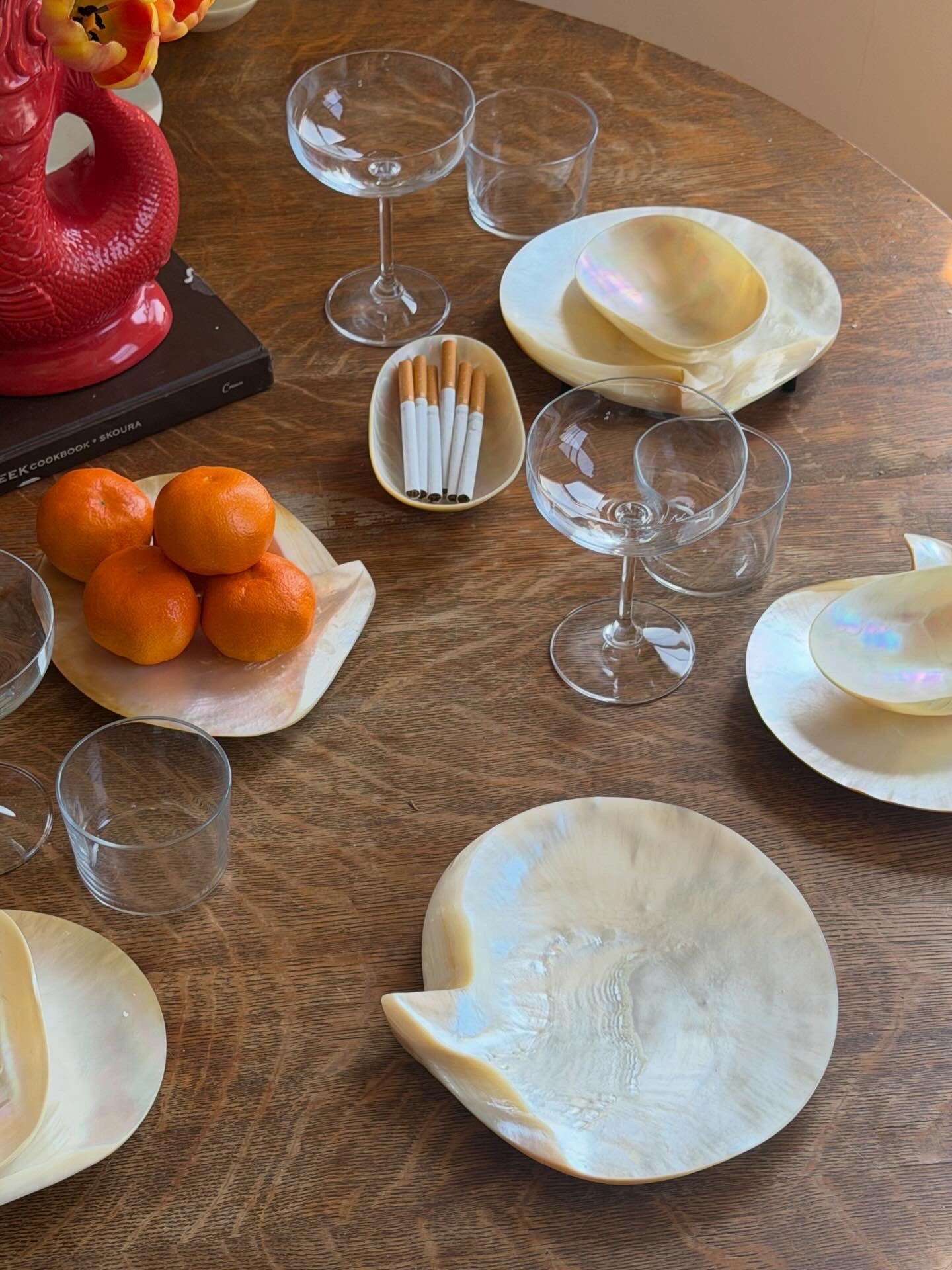 MOTHER OF PEARL DINNERWARE (c. 1980s)