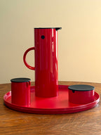 Red Thermos Coffee Service by Erik Magnussen (Denmark, c. 1980s)