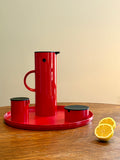 Red Thermos Coffee Service by Erik Magnussen (Denmark, c. 1980s)