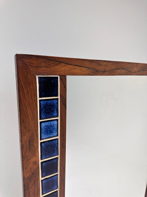 ROSEWOOD & TILE WALL MIRROR ATTR. ERIK WORTS