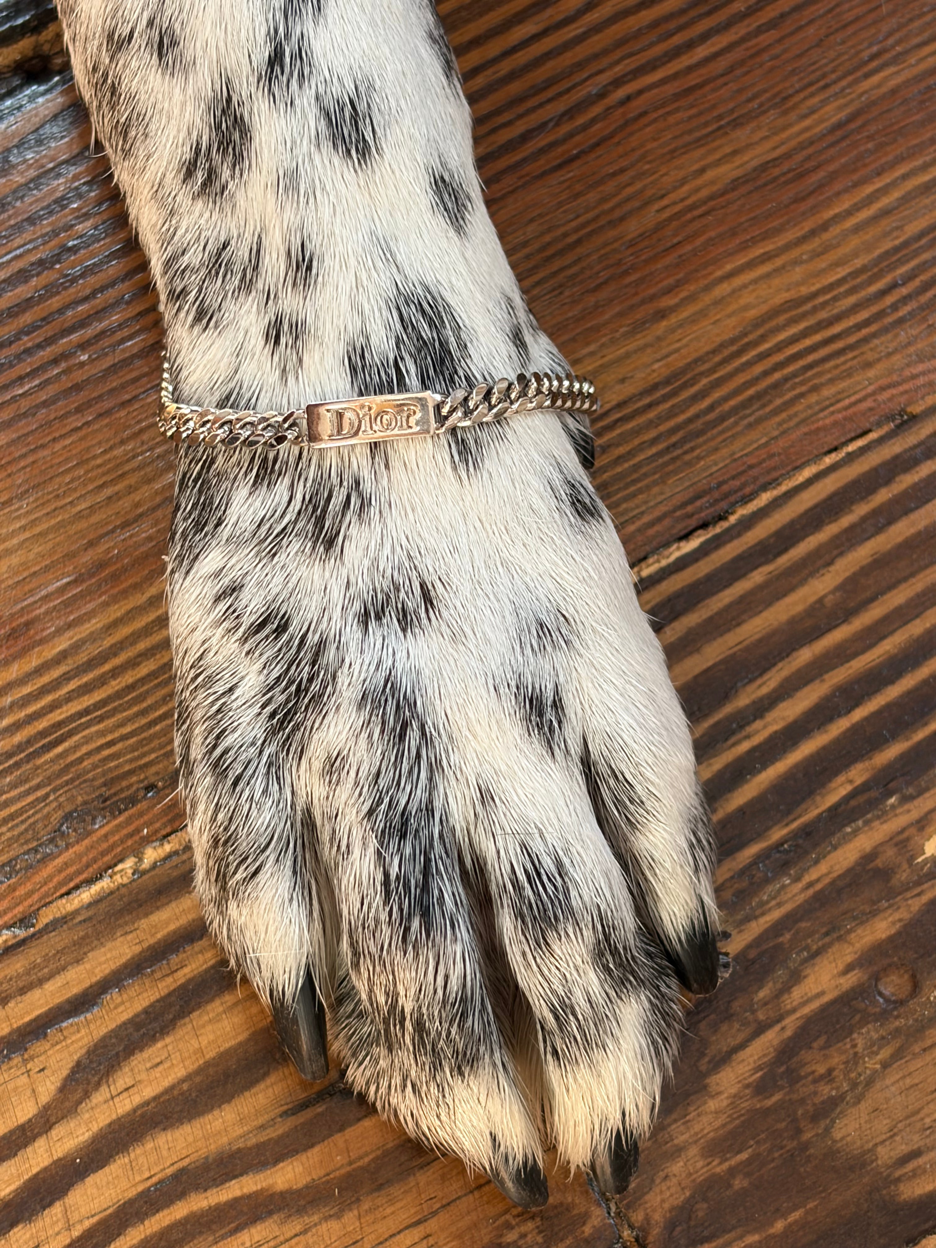 Vintage Christian Dior Logo Curb Chain Bracelet (c. 1990's)