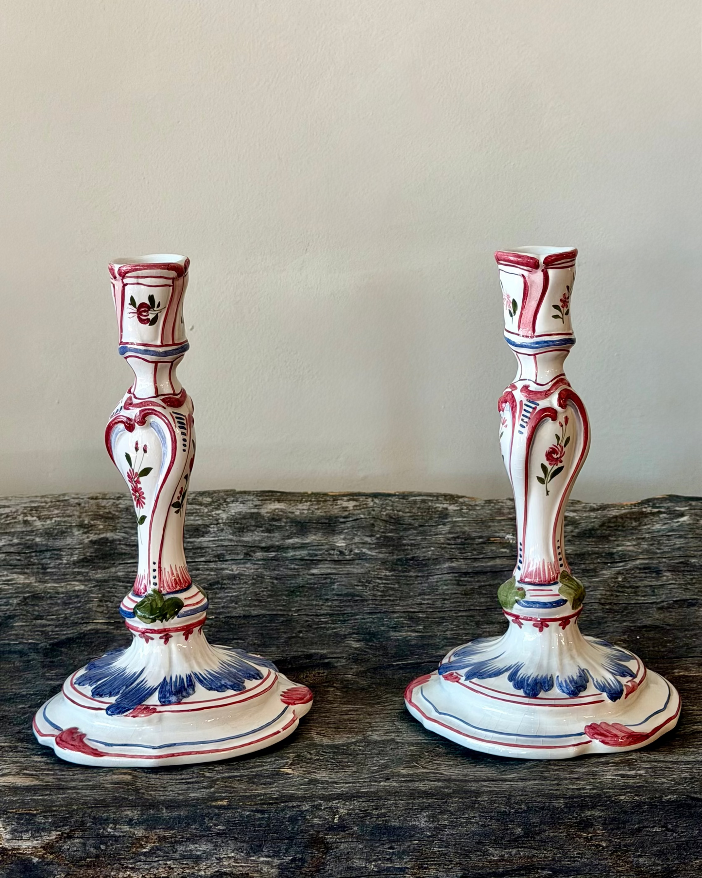 ITALIA MAIOLICA CANDLESTICKS