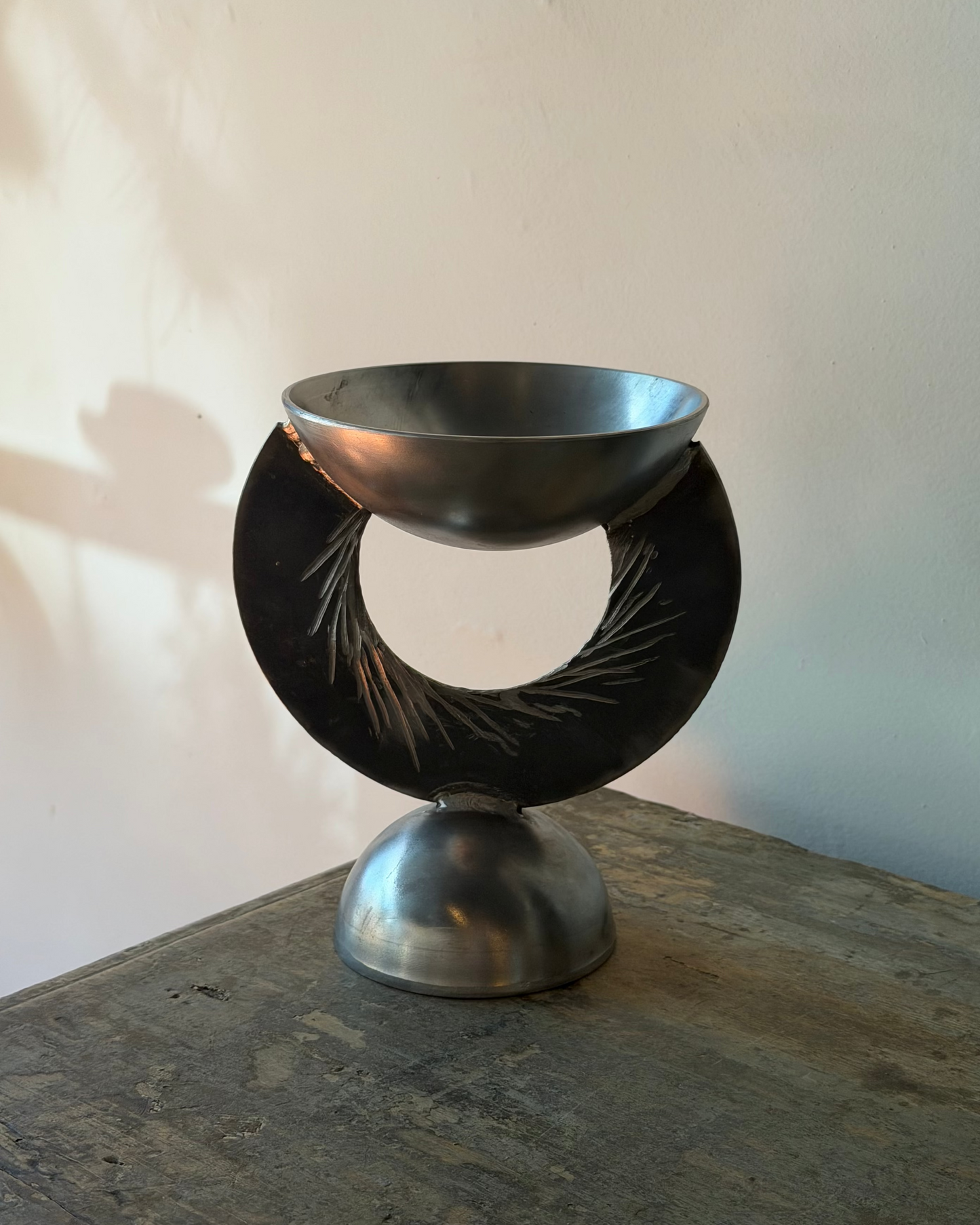 WELDED STEEL TAZZA BY ANNA SPERRY