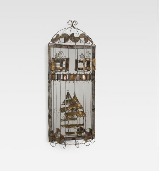 BIRD CAGE MIRROR BY CURTIS JERE (c. 1970's)