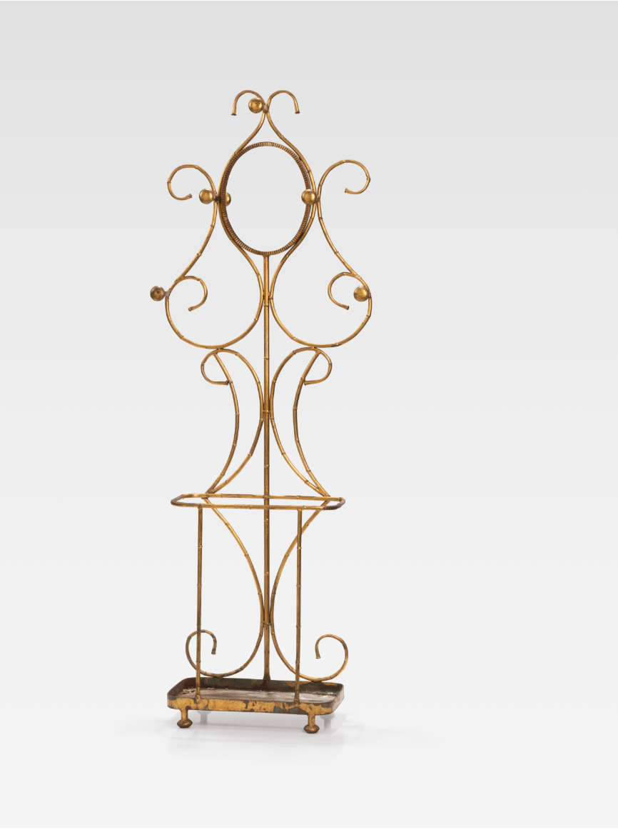 VINTAGE GILT METAL HALL TREE