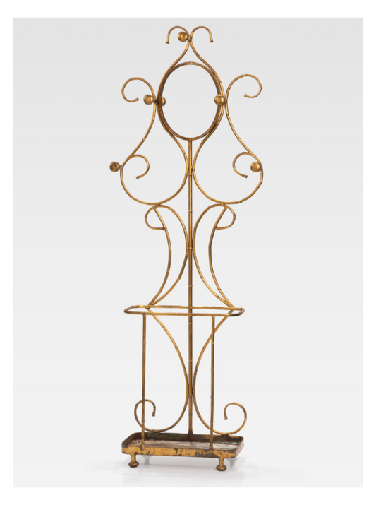 VINTAGE GILT METAL HALL TREE