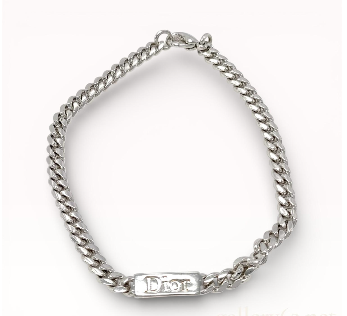 Vintage Christian Dior Logo Curb Chain Bracelet (c. 1990's)