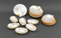 Vintage 15-Piece Mother of Pearl Shell Serving Set — Mid Century Caviar / Hors d’Oeuvres Service
