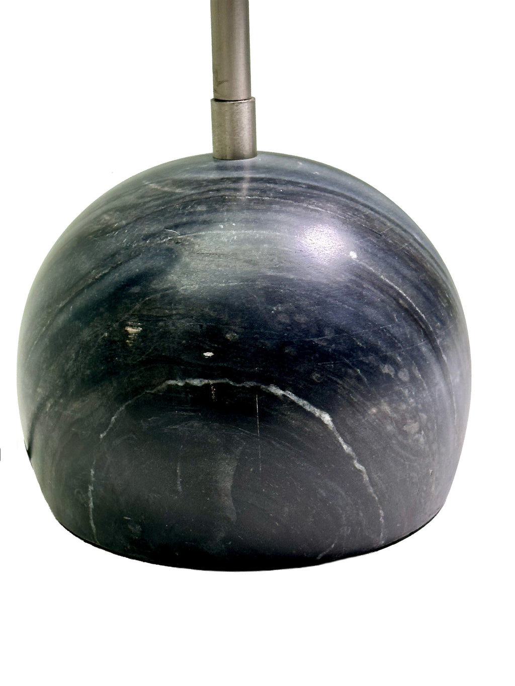 CHROME EYEBALL FLOOR LAMP WITH MARBLE BASE