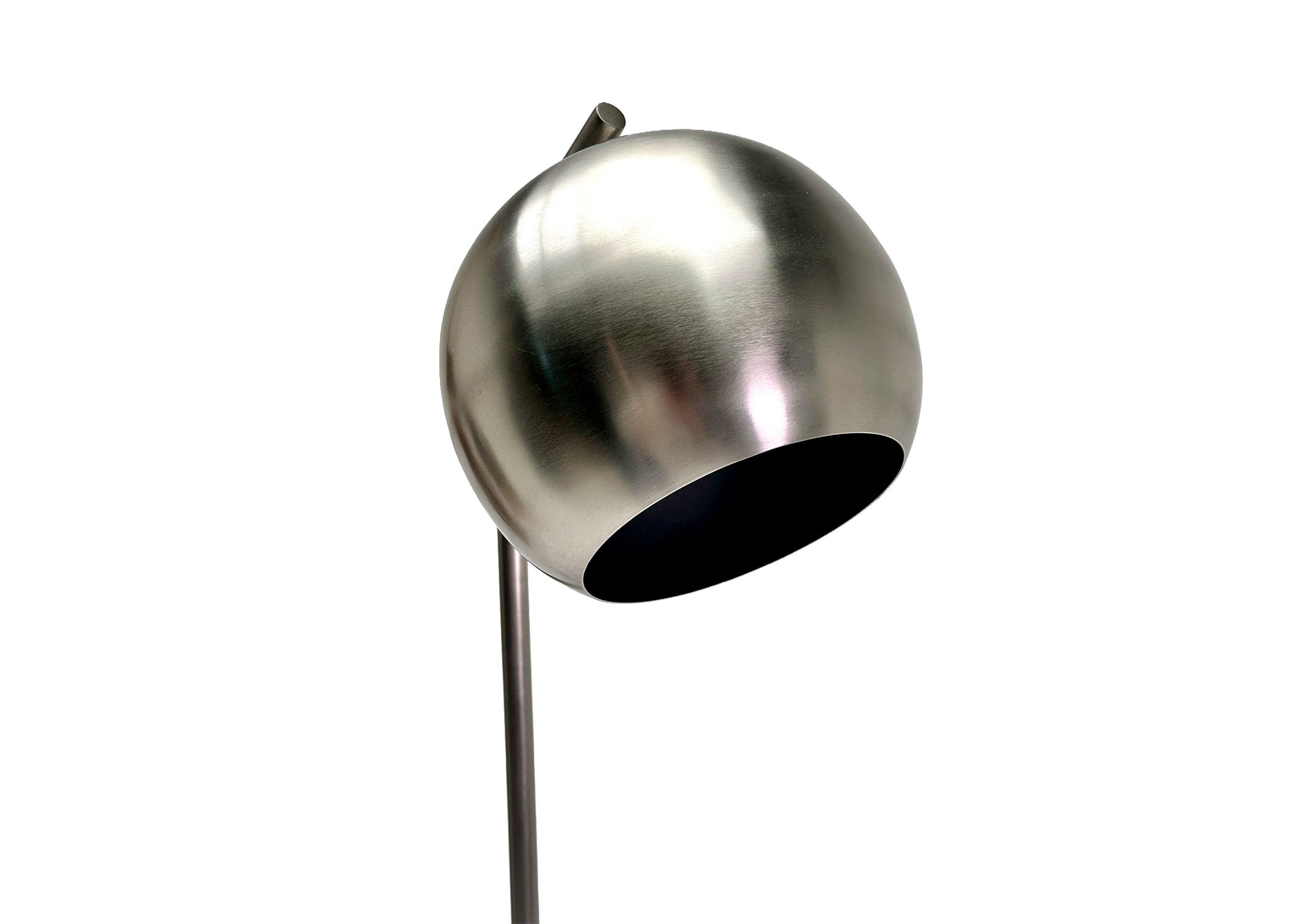 CHROME EYEBALL FLOOR LAMP WITH MARBLE BASE