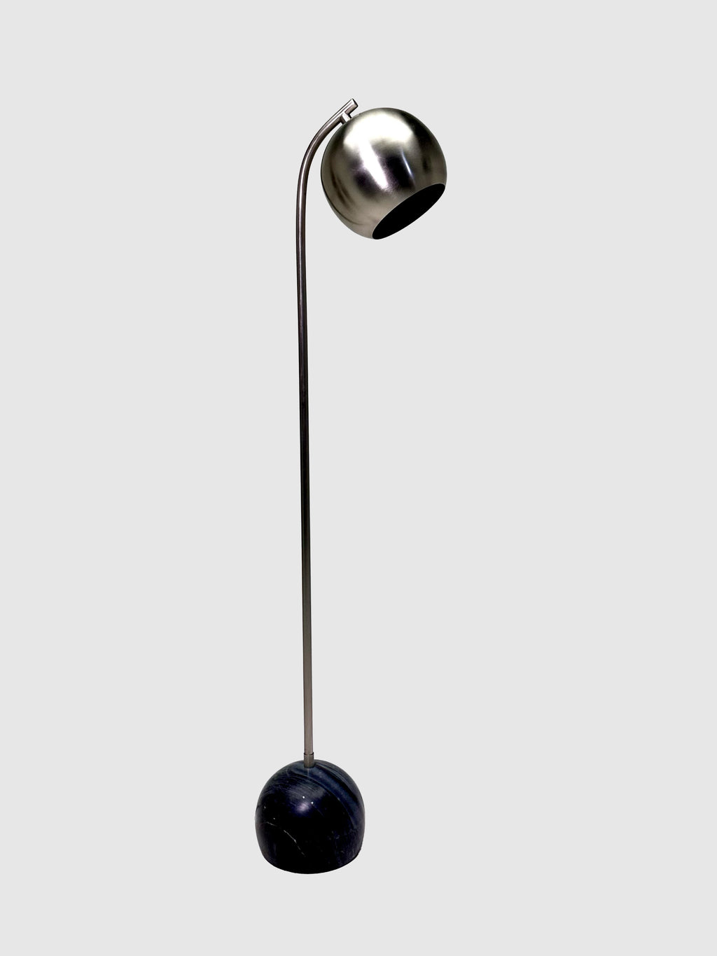CHROME EYEBALL FLOOR LAMP WITH MARBLE BASE