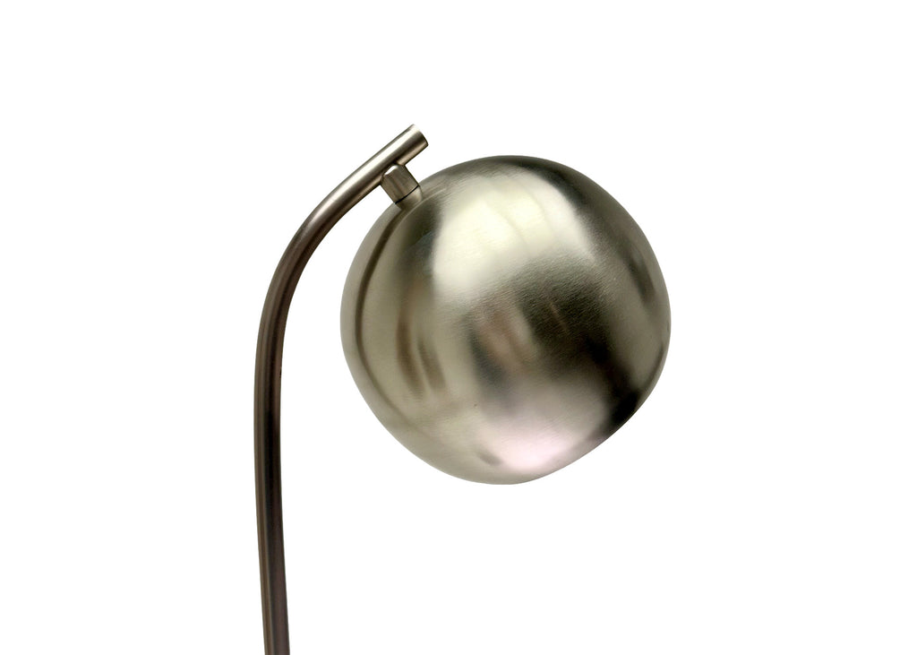 CHROME EYEBALL FLOOR LAMP WITH MARBLE BASE